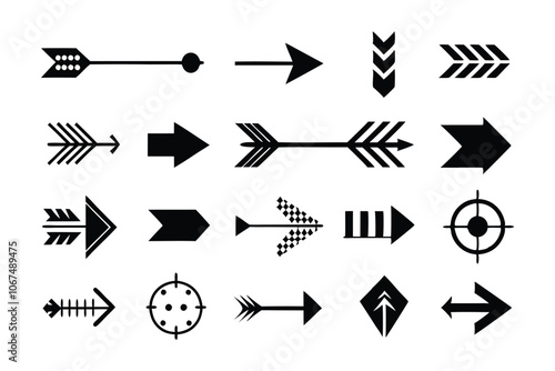 Arrow Icons Vector Illustration Set - Minimalist Navigation Symbols for UI/UX Design, Web, and Mobile Interfaces photo