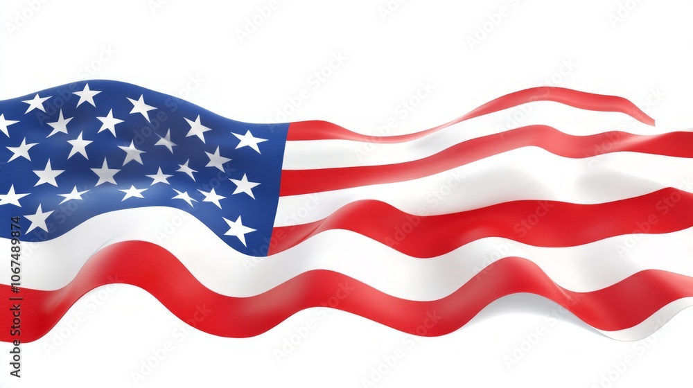 Obraz premium Waving American Flag with Vibrant Colors
