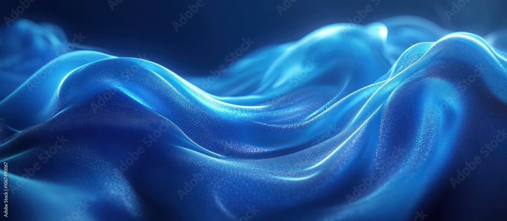 Abstract blue fabric waves with a soft and flowing texture. Abstract blue fabric waves with a soft and flowing texture.