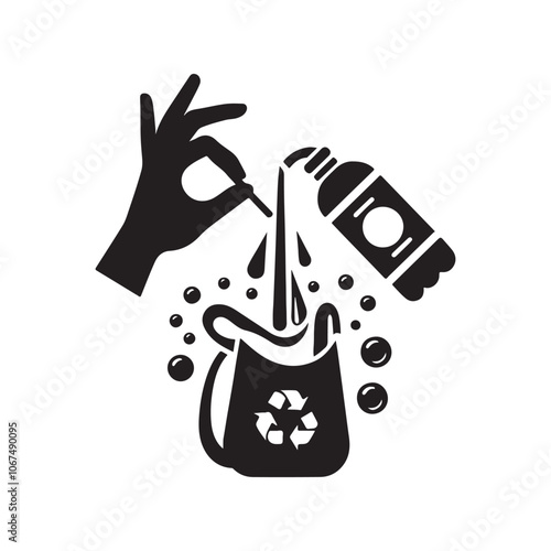 Powerful Plastic Pollution Silhouette Vector Illustrations for Awareness