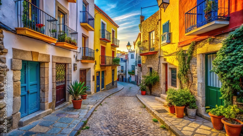Fototapeta premium Spanish Coastal Town - Peiscola Old Town Portrait Photography