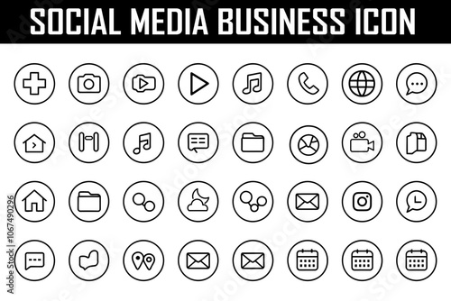 social media contact icons. Electronic mail, call, location, mobile, globe, edit, home, fax & user profile. round vector illustration