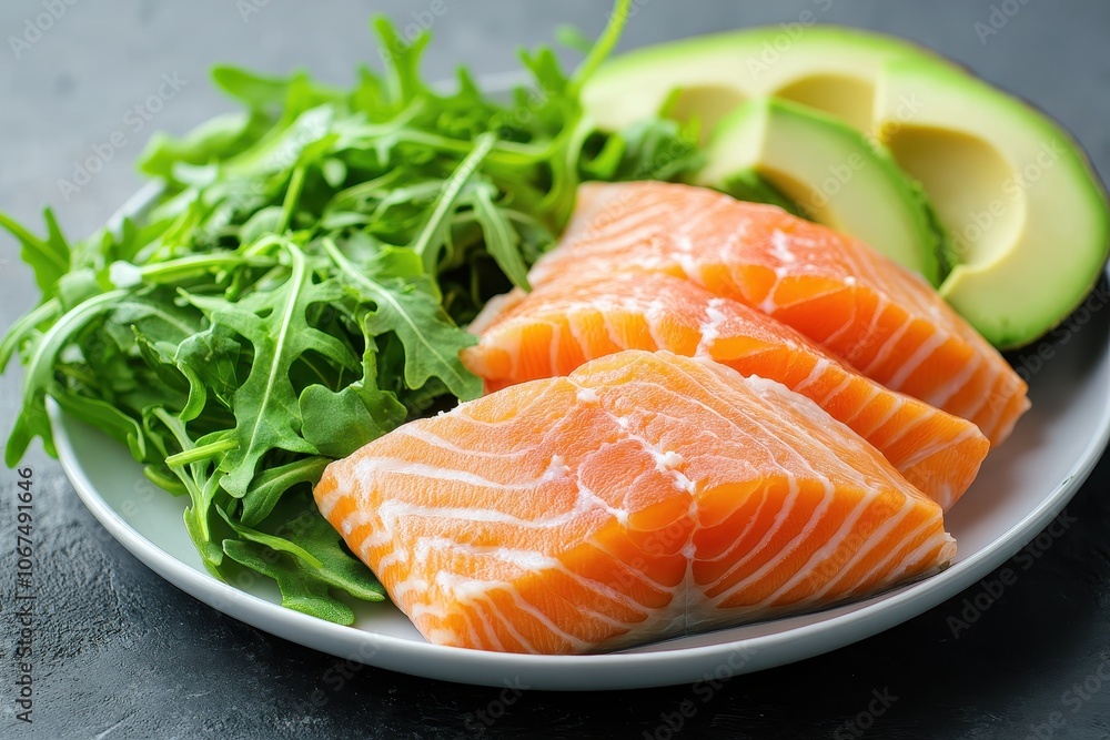 Keto meal salmon avocado arugula and lime nutritious lunch Keto meal salmon avocado arugula and lime nutritious lunch