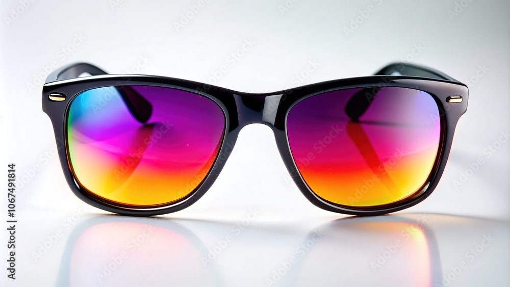Stylish Black Sunglasses, Gradient Plastic, Sunny Day Closeup, Panoramic Stylish Black Sunglasses, Gradient Plastic, Sunny Day Closeup, Panoramic