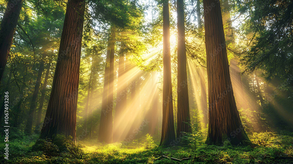 Fototapeta premium sunrise in the forest