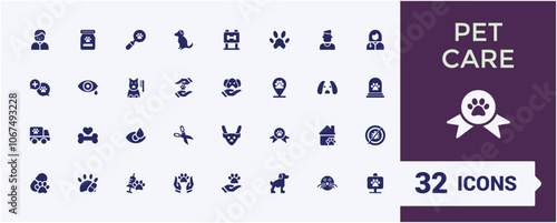 Pet Vet solid icon collections. Contains such icons as color, bird, love, web icon set, care, medal and more. Minimal filled icons. Editable vector icon and illustration.