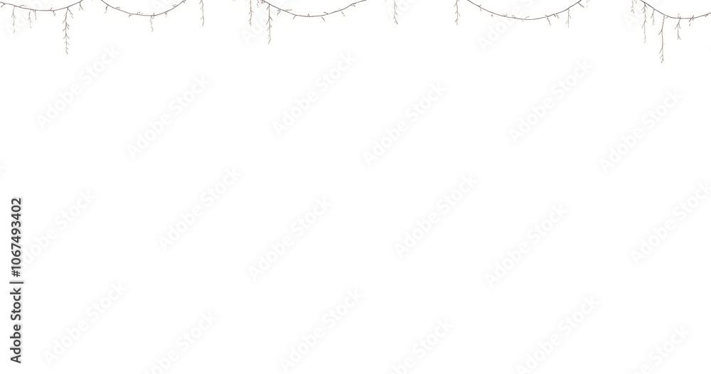 eamless Christmas garland pattern features a white background with isolated tree branches and copy space for easy customization and design reuse eamless Christmas garland pattern features a white background with isolated tree branches and copy space for easy customization and design reuse