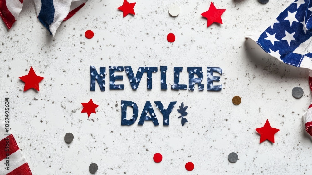 Obraz premium Celebratory Layout for New Year’s Day with Red, White, and Blue Theme