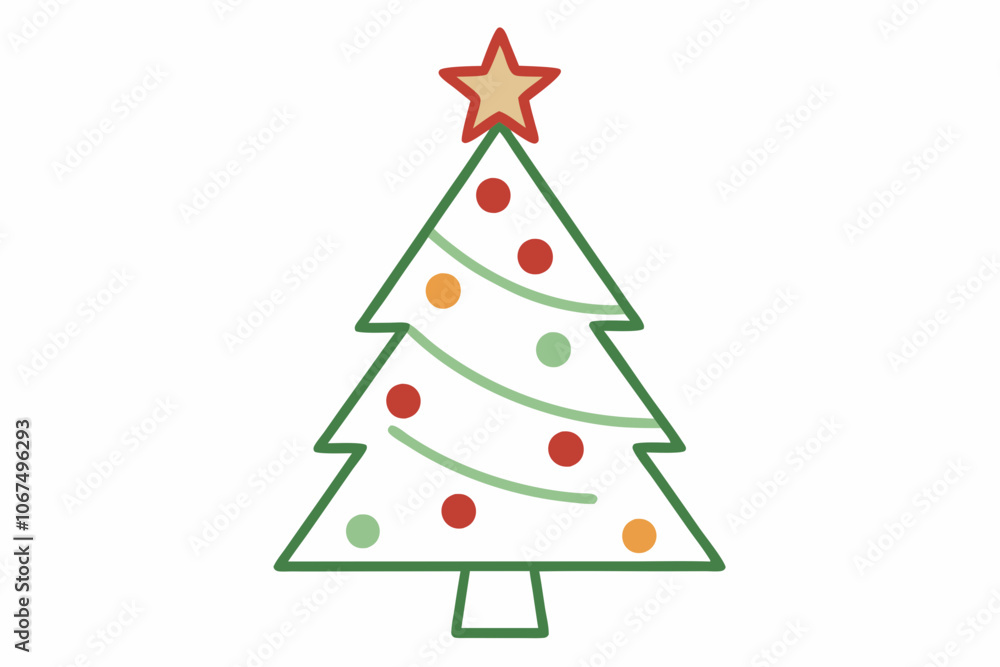 Christmas tree vector illustration on the white background. Christmas tree vector illustration on the white background.