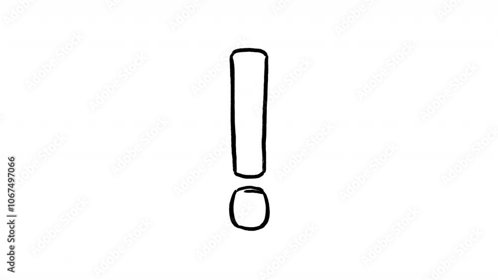 Question mark turning into exclamation mark and back hand drawn animation Question mark turning into exclamation mark and back hand drawn animation