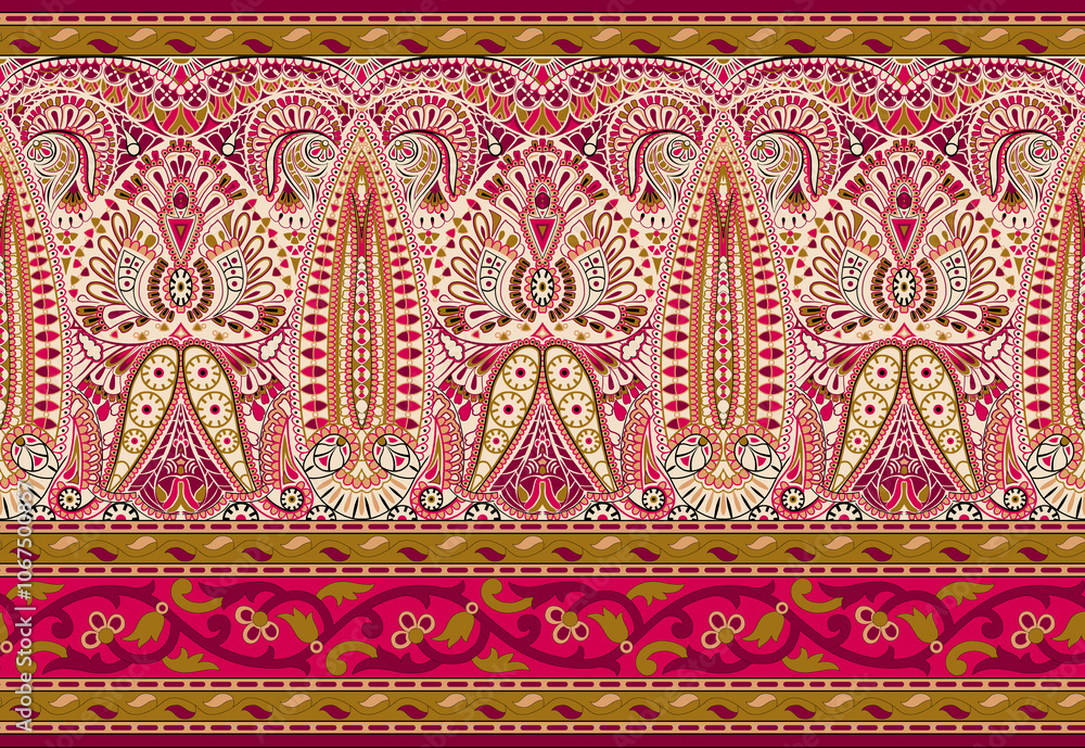seamless beautiful wallpaper cards border design floral leaf vintage ornament Victorian geometric ethnic print paisley