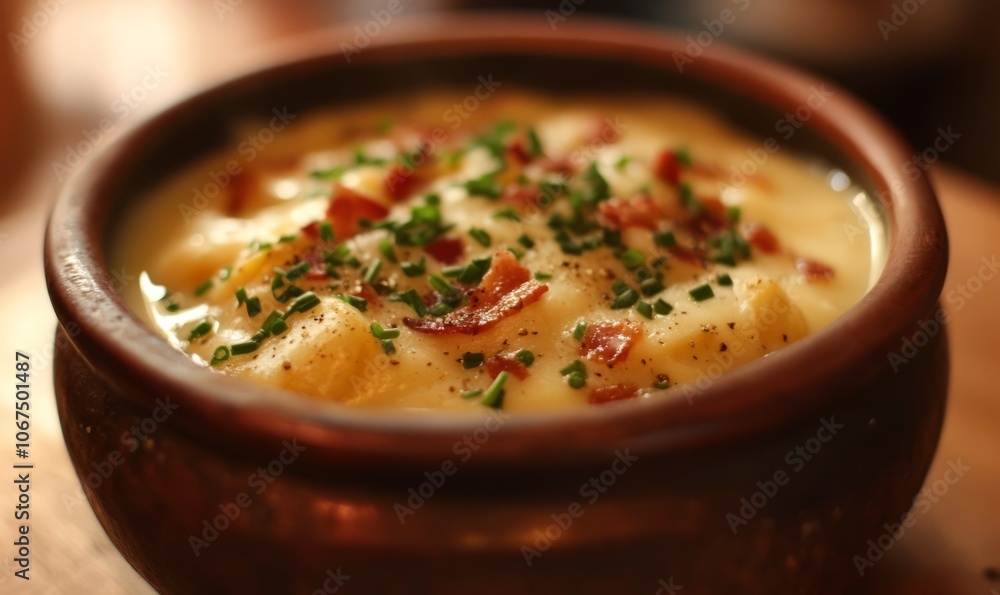 Loaded Baked Potato Soup with Sour Cream Cheddar Cheese Bacon Bits and Chives Loaded Baked Potato Soup with Sour Cream Cheddar Cheese Bacon Bits and Chives