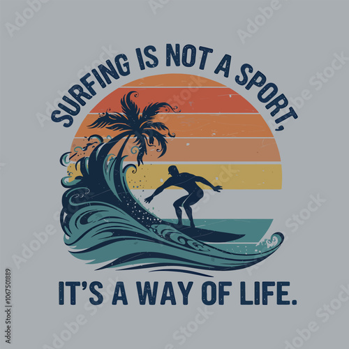 Surfing T-Shirt Design Ride the Waves Graphic Tee for Surf Lovers