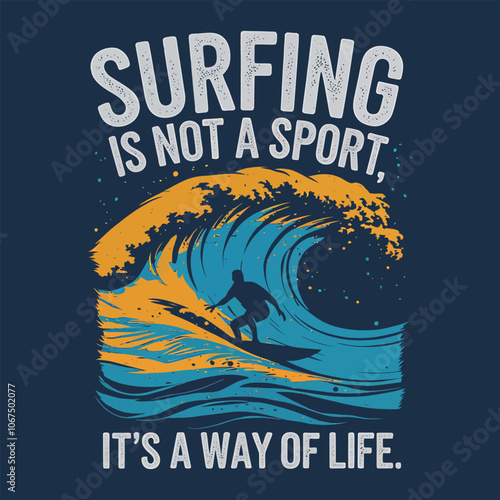 Surfing T-Shirt Design Ride the Waves Graphic Tee for Surf Lovers