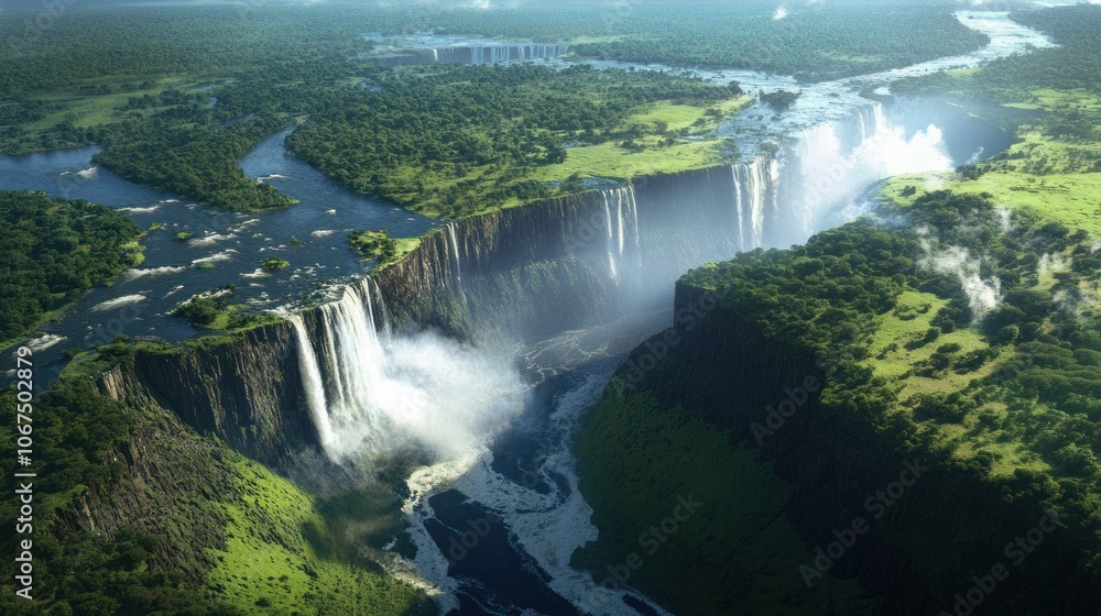 Fototapeta premium Aerial View of Victoria Falls