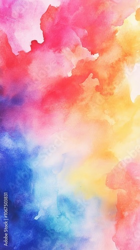 Vibrant Abstract Watercolor Background in Bright Colors