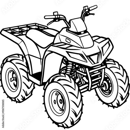 Modern Quad Bike on White Background