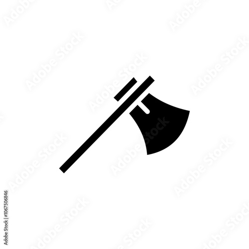 Axe icon Black and white outline vector