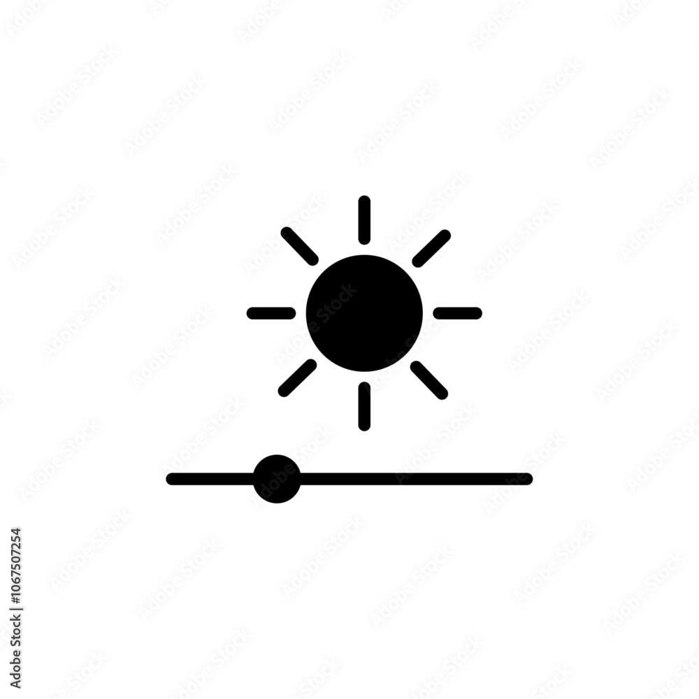 Brightness icon Black and white outline vector Brightness icon Black and white outline vector