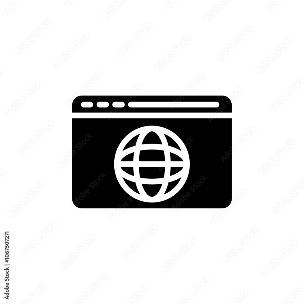 Browser icon Black and white outline vector Browser icon Black and white outline vector