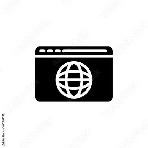 Browser icon Black and white outline vector