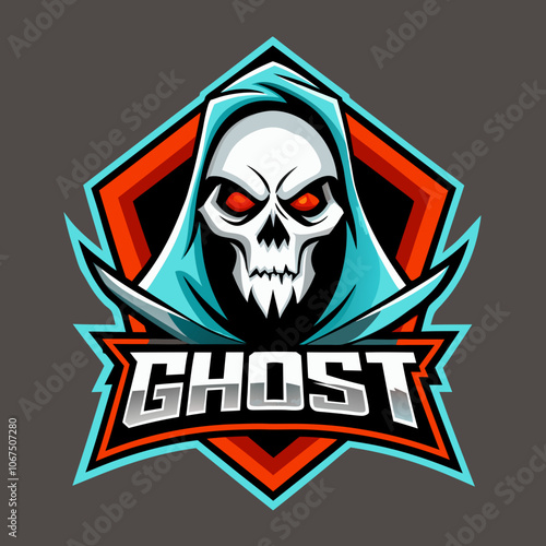 Dynamic esports logo featuring a ghostly figure with a menacing expression, designed to capture attention in gaming competitions