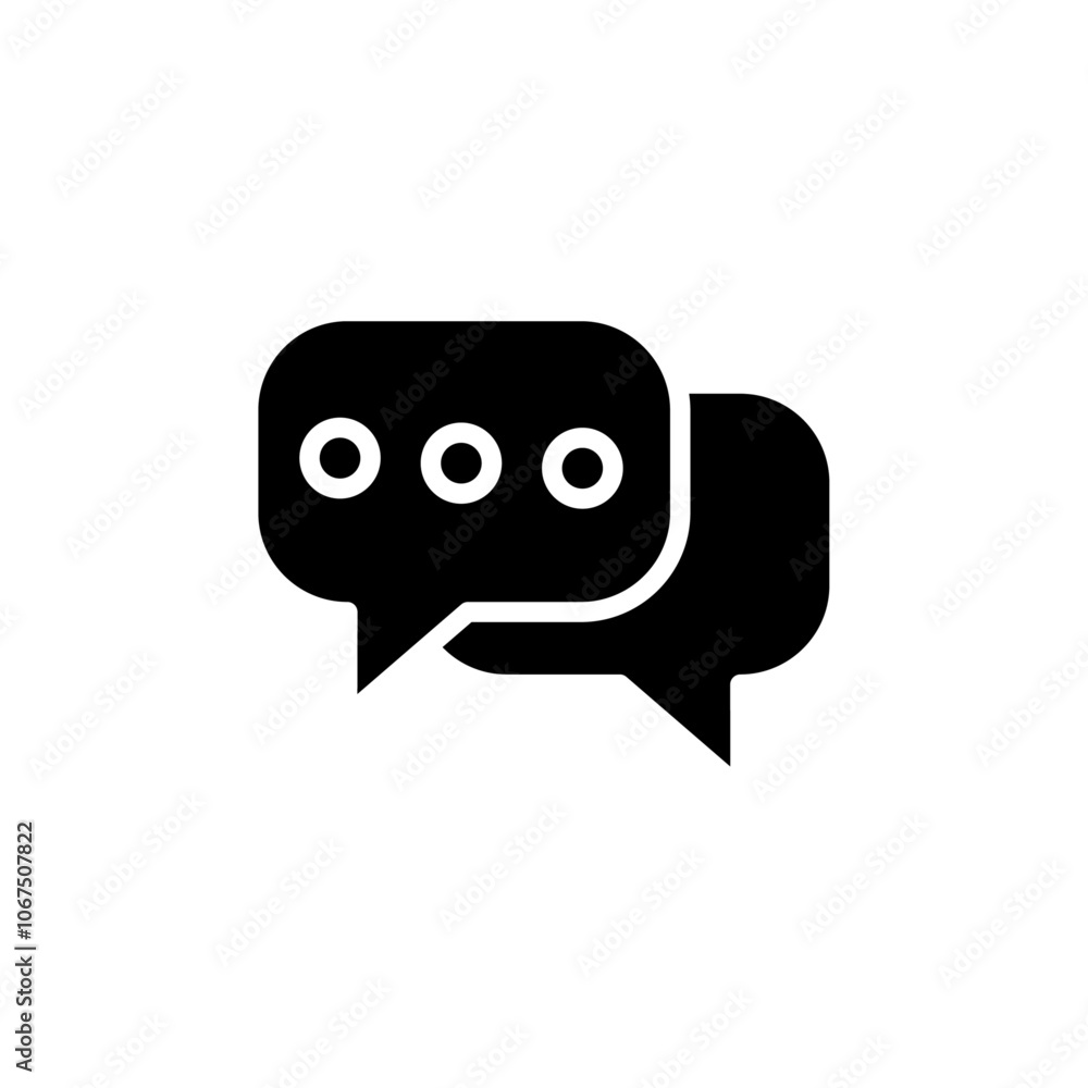 Chat icon Black and white outline vector Chat icon Black and white outline vector