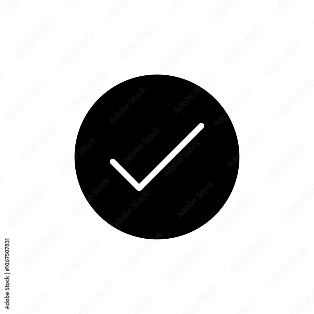 Checkmark icon Black and white outline vector Checkmark icon Black and white outline vector