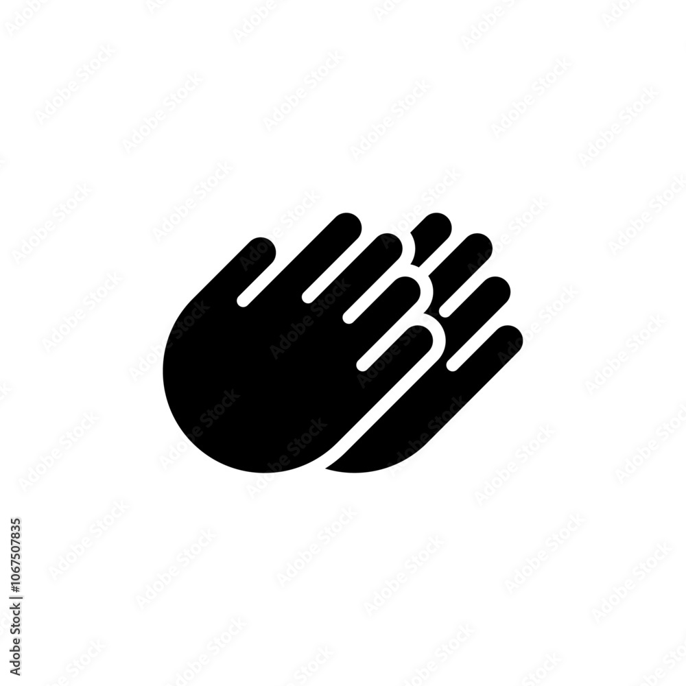 Clap icon Black and white outline vector Clap icon Black and white outline vector
