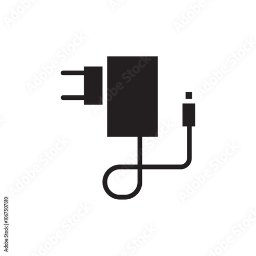 Charger icon Black and white outline vector
