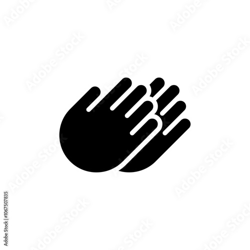 Clap icon Black and white outline vector