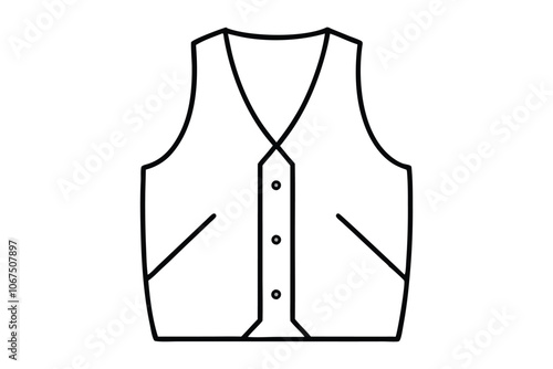 Simple illustration of Vest line art