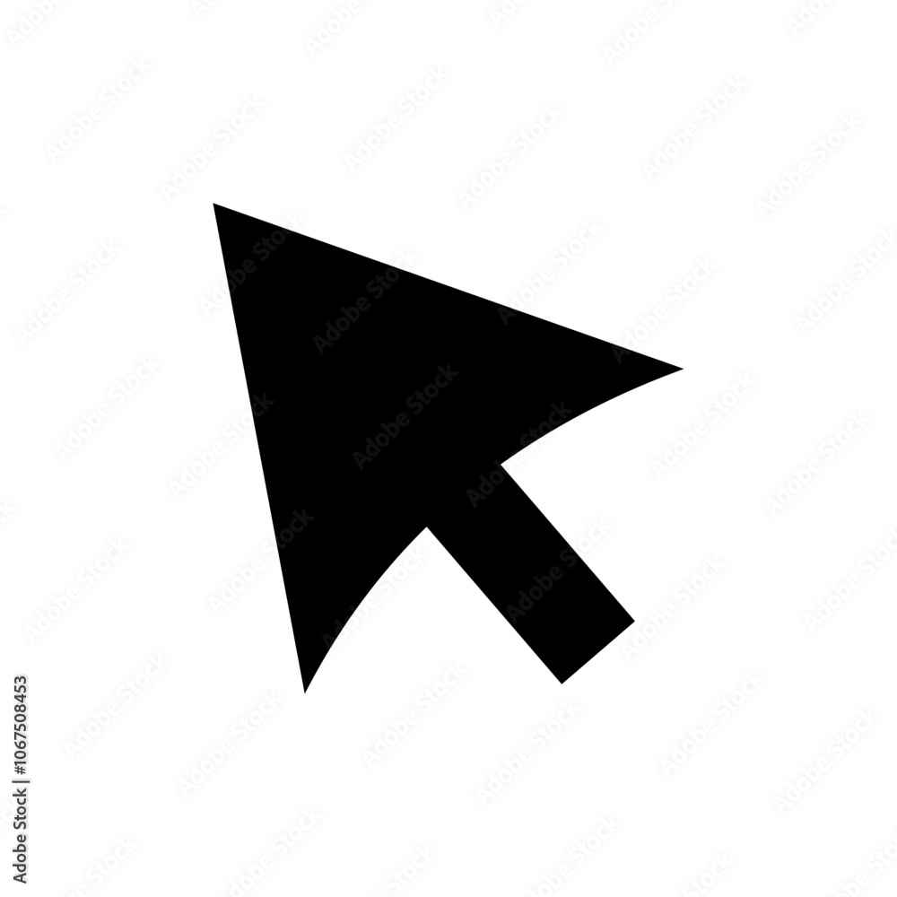 Cursor arrow icon Black and white outline vector