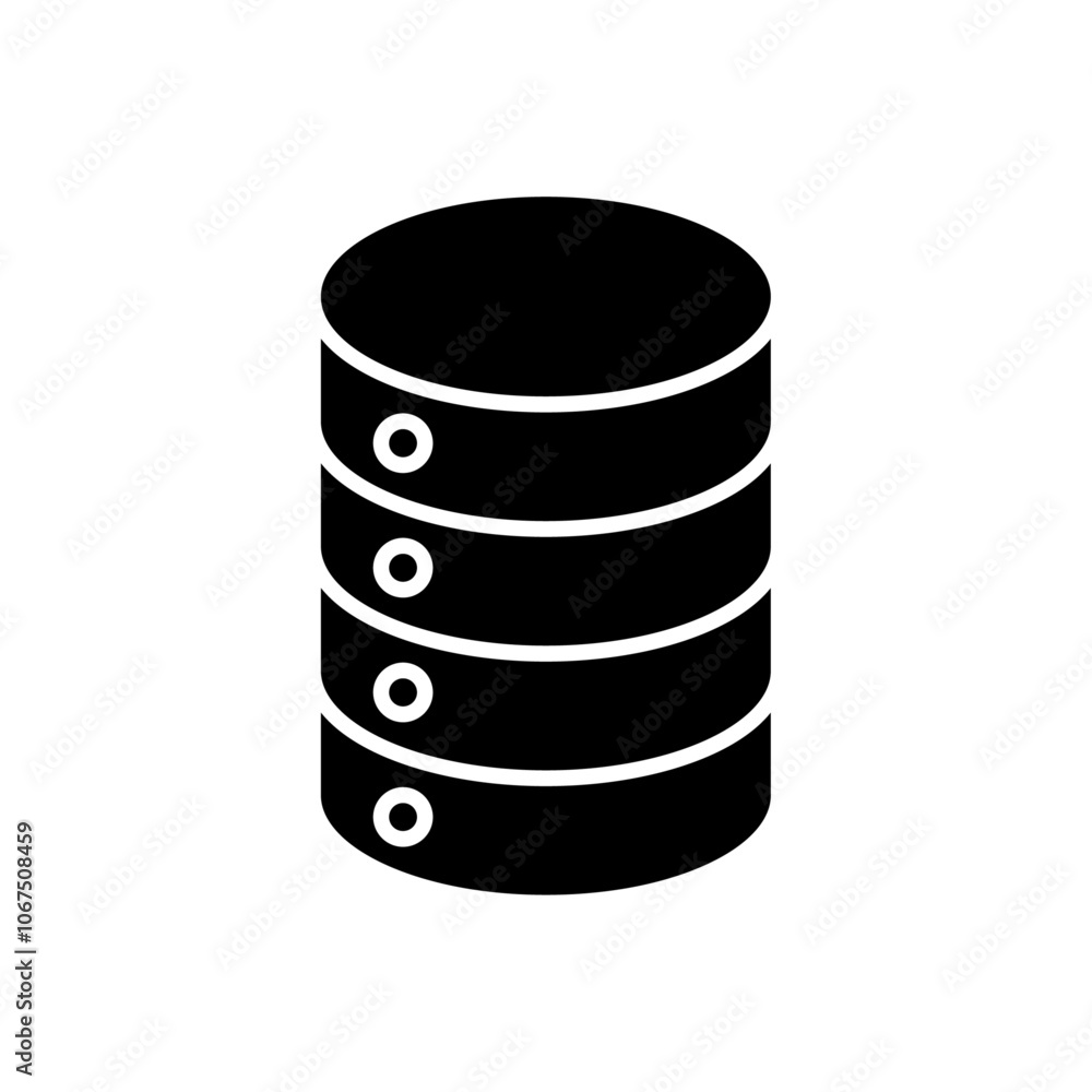 Database icon Black and white outline vector Database icon Black and white outline vector