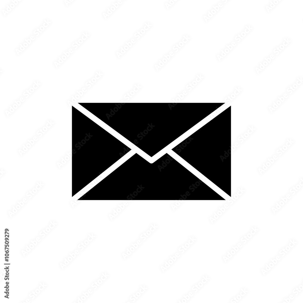 Email icon Black and white outline vector Email icon Black and white outline vector