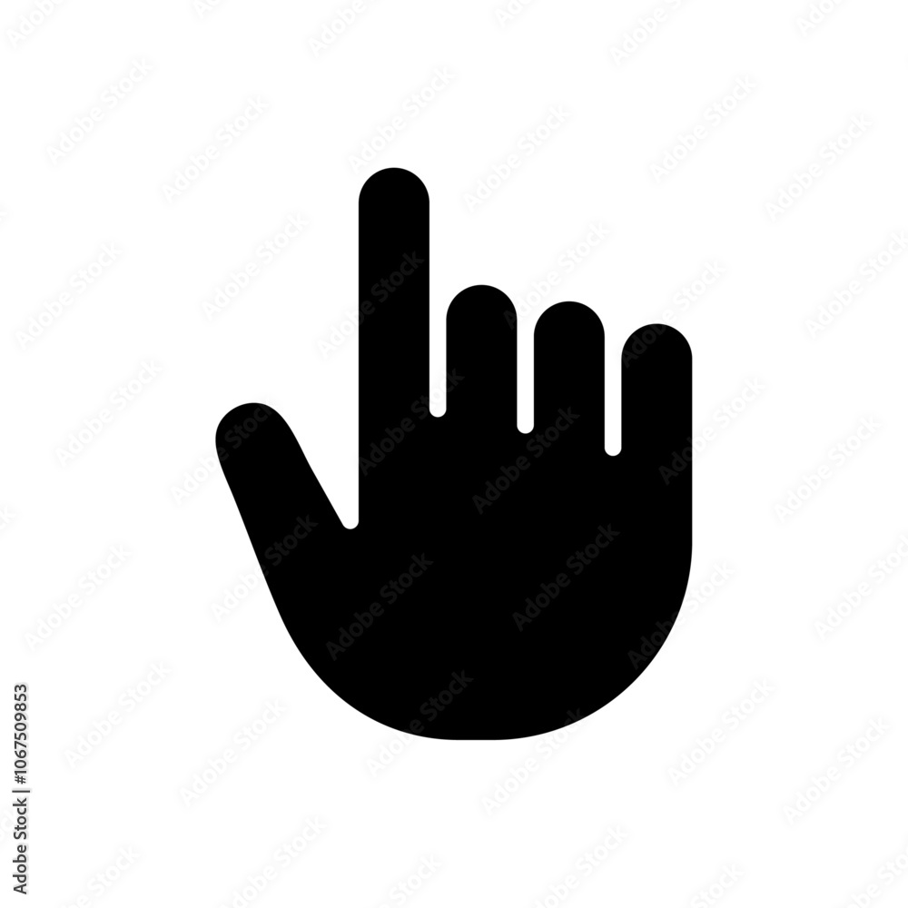 Finger icon Black and white outline vector Finger icon Black and white outline vector