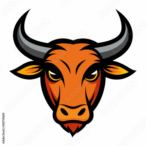 ox head mascot logo vector illustration