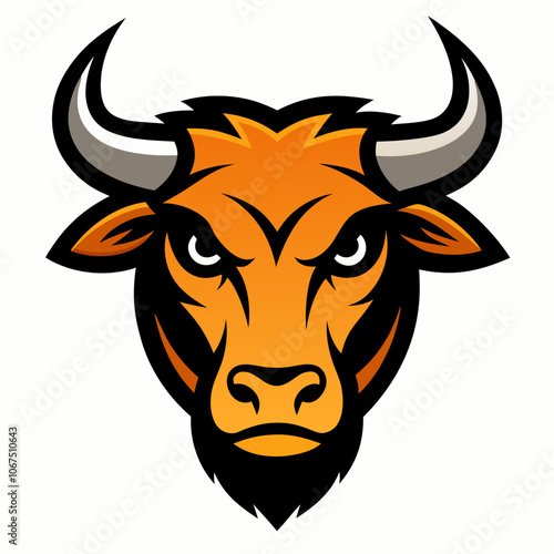 ox head mascot logo vector illustration