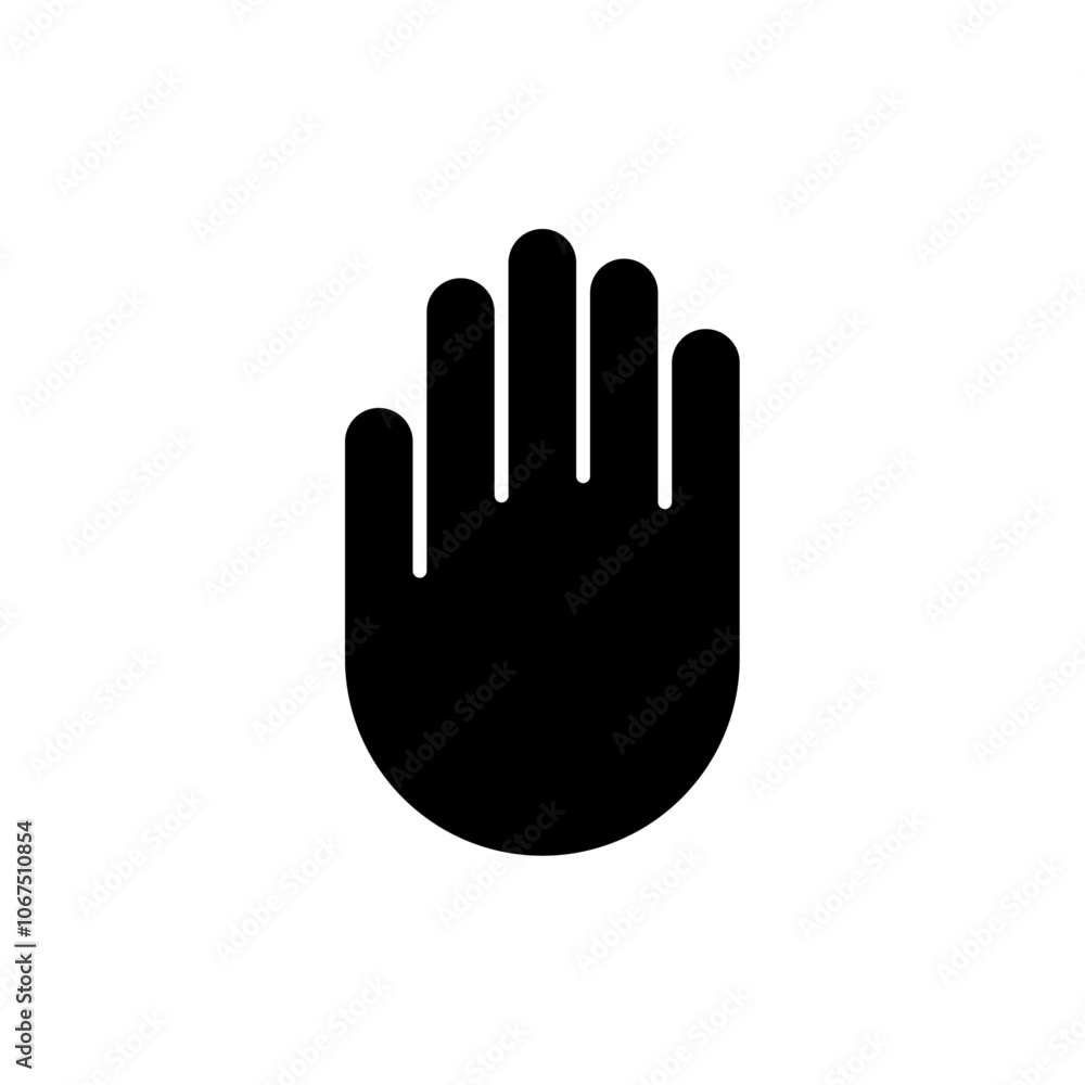 Hand icon Black and white outline vector Hand icon Black and white outline vector