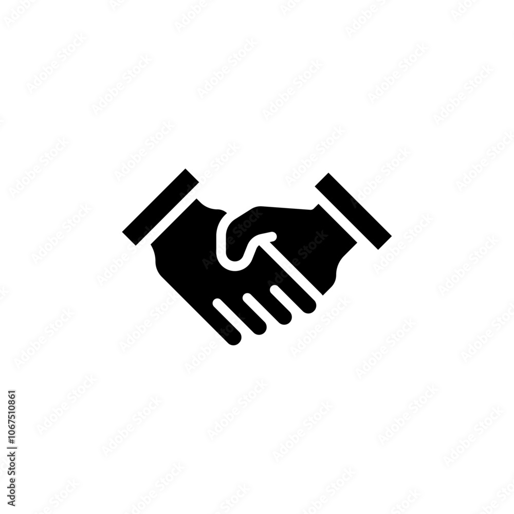 Handshake icon Black and white outline vector Handshake icon Black and white outline vector