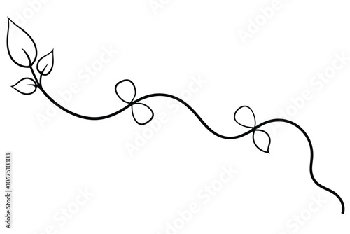 Vine line art vector illustration