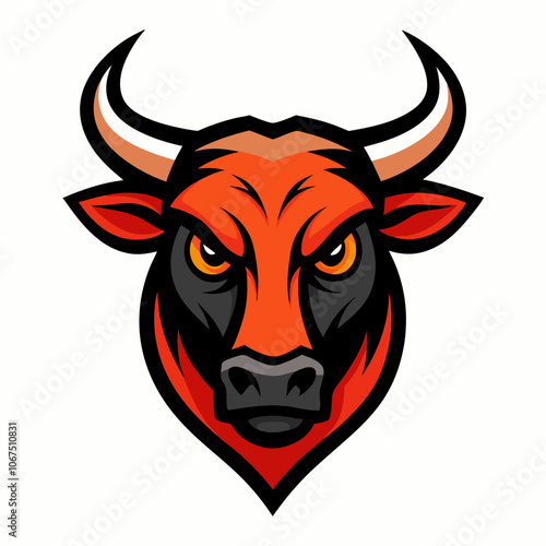 ox head mascot logo vector illustration