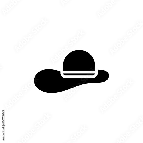 Hat icon Black and white outline vector