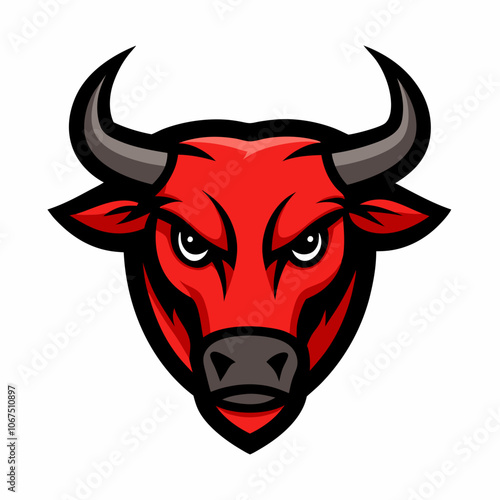 ox head mascot logo vector illustration