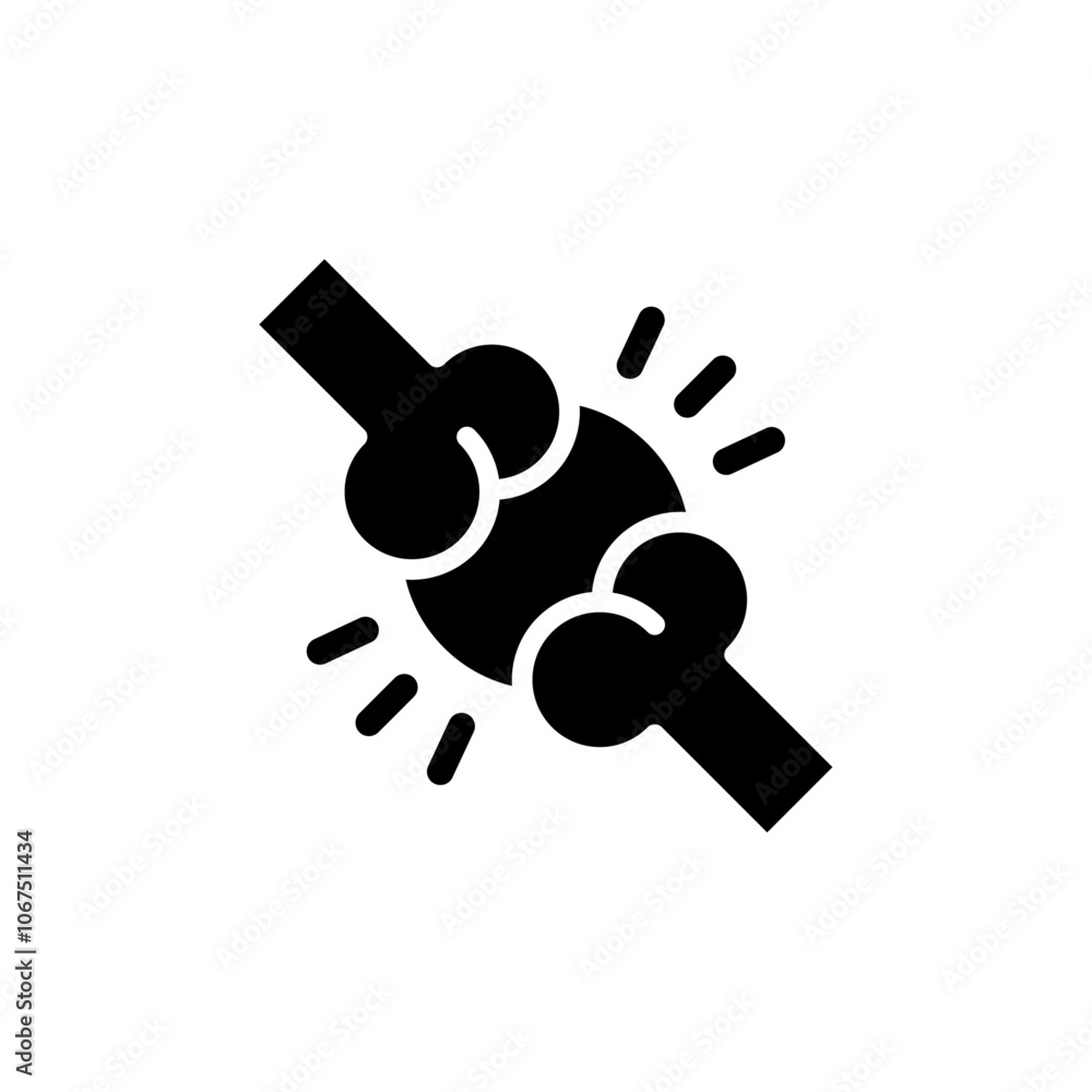 Joint icon Black and white outline vector Joint icon Black and white outline vector