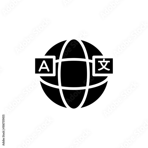 Language icon Black and white outline vector