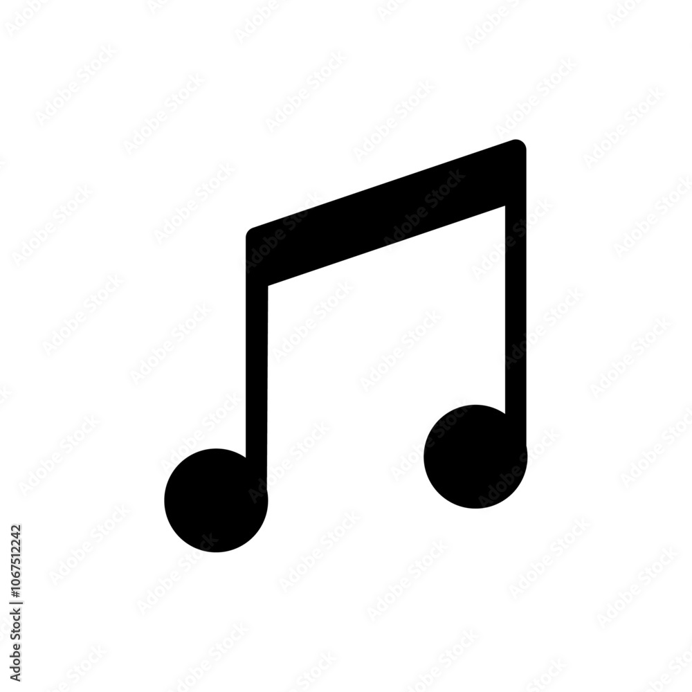 Music icon Black and white outline vector Music icon Black and white outline vector