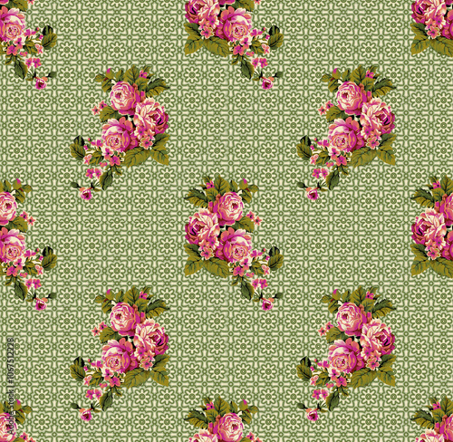 Obraz na płótnie seamless beautiful wallpaper cards all over design floral leaf vintage ornament Victorian ethnic geometric print paisley w salonie