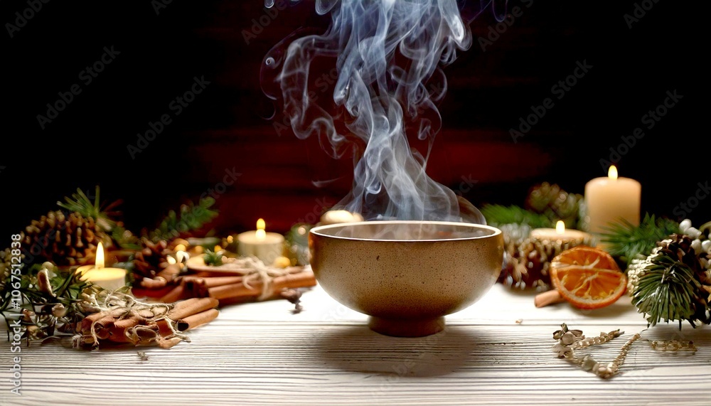 Fototapeta premium an weihnachten mit weihrauch räuchern
