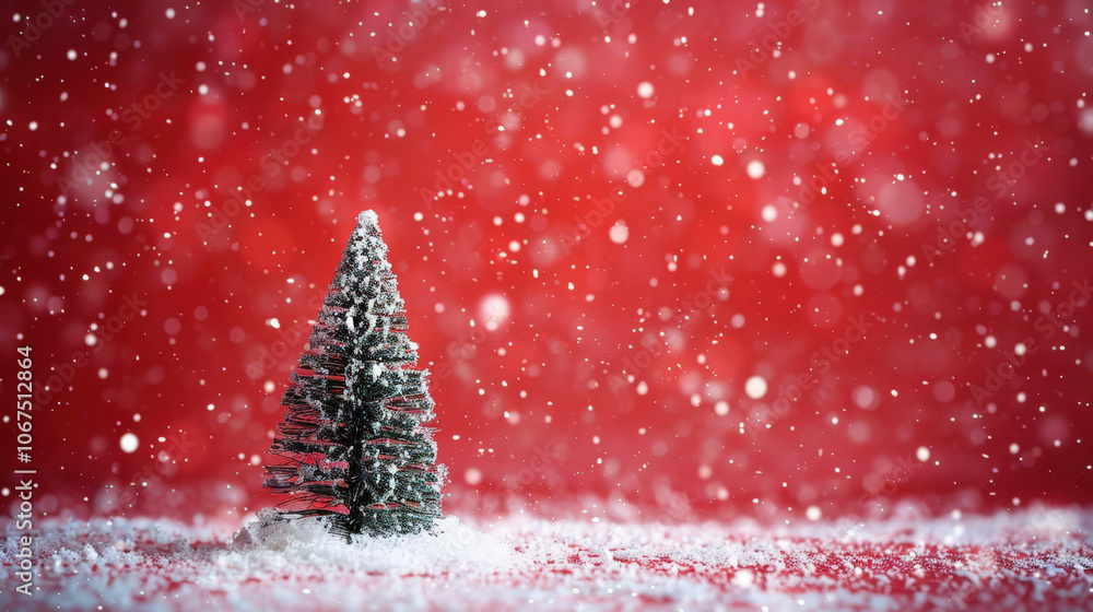 red christmas background with xmas tree and blank text space red christmas background with xmas tree and blank text space